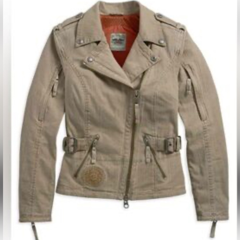 Harley-Davidson Women’s Beige Moto Jacket Size Medium